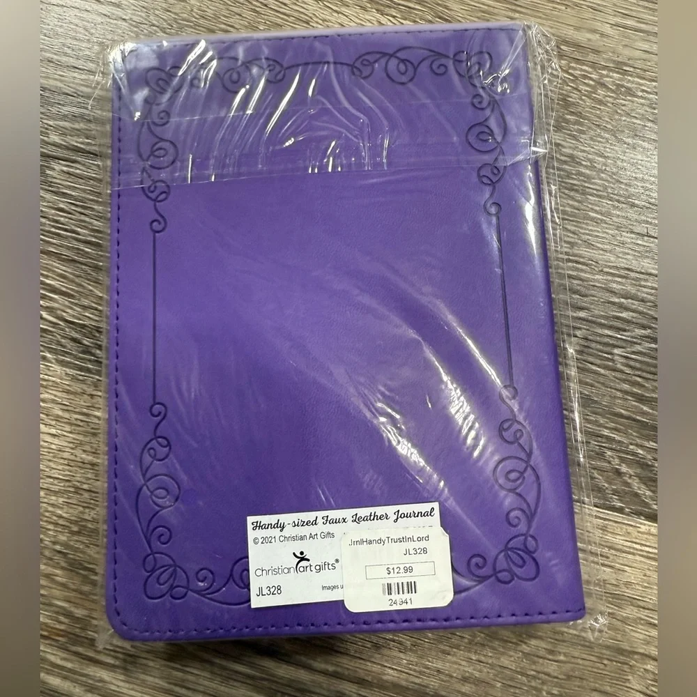 Purple Faux‎ Leather Journal Proverbs 3:5 Scripture Notebook 240 Lined Pages 5x7